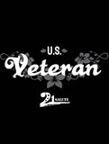 21 Gun Salute "U.S. Veteran Flower" Vinyl Decal